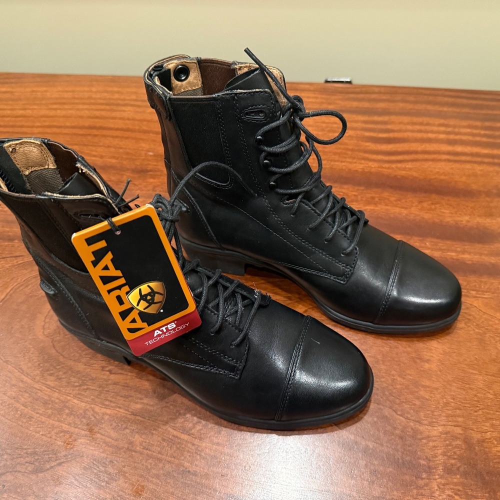 Ariat Performer Zip Paddock Riding Boots Black 8 medium NWT